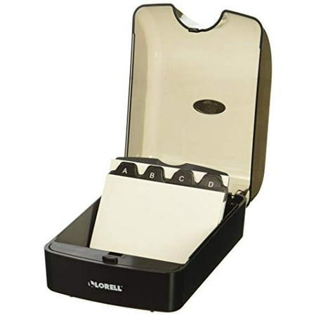 LLR01028 Lorell Business Card File Flat Card File Clear//Black